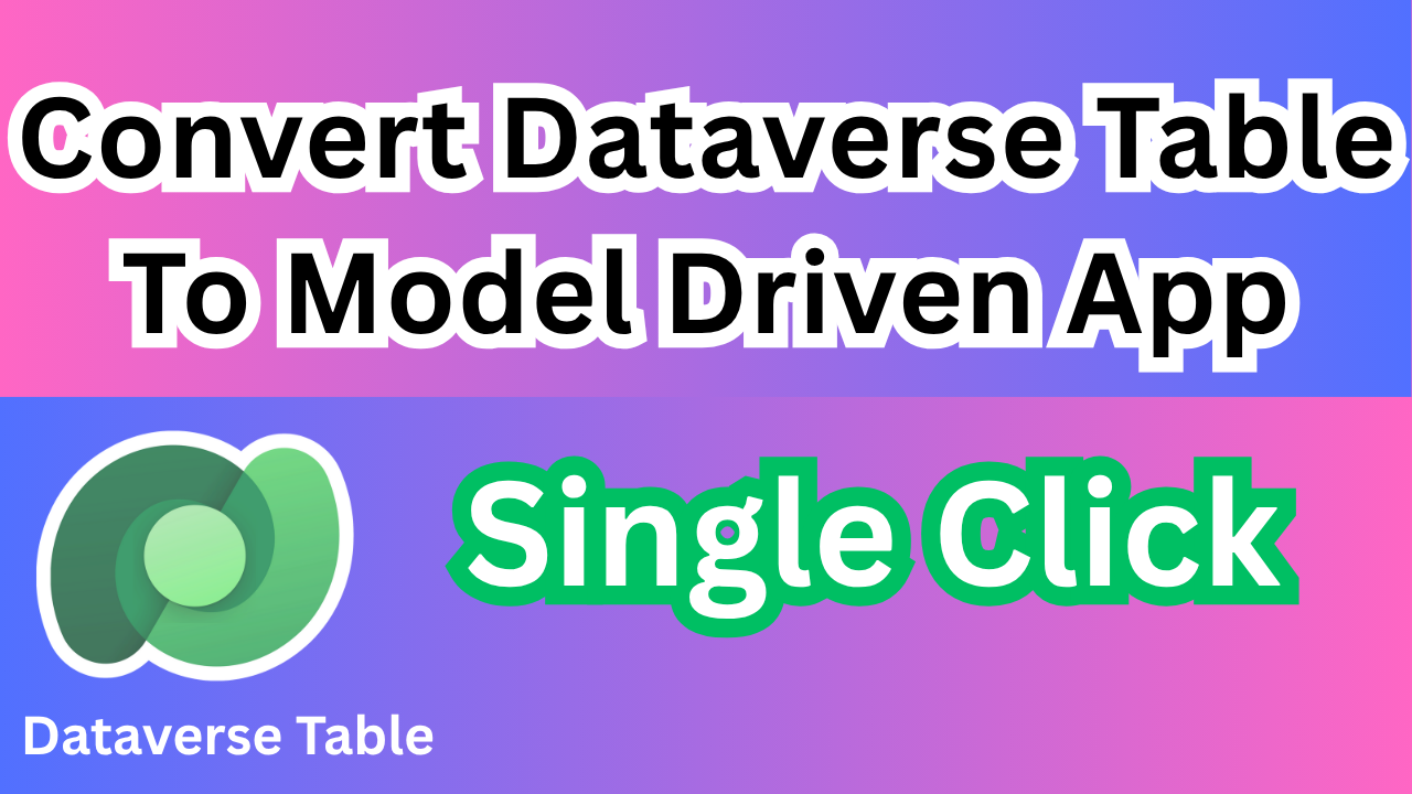 Convert Dataverse Table into Model Driven App