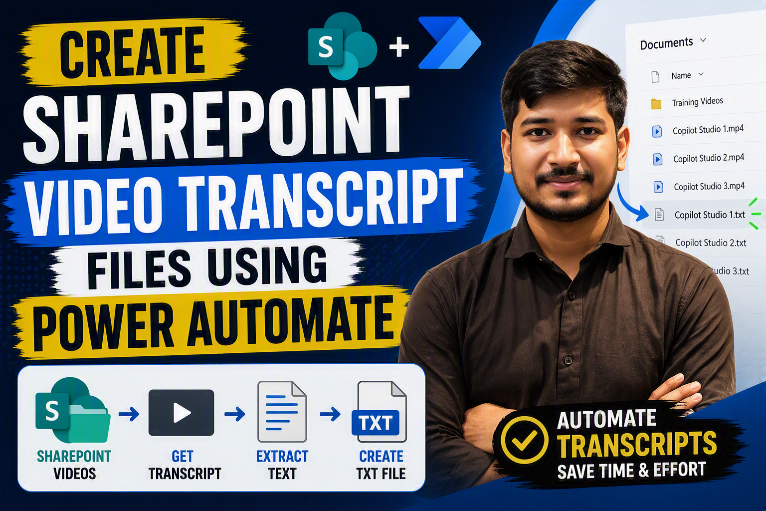 Create SharePoint Video Transcript Files Using Power Automate